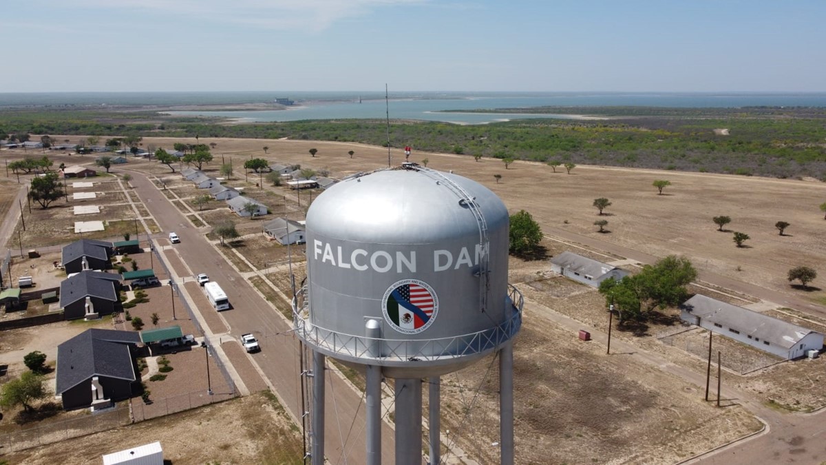 Falcon Field Office water tank photo from drone