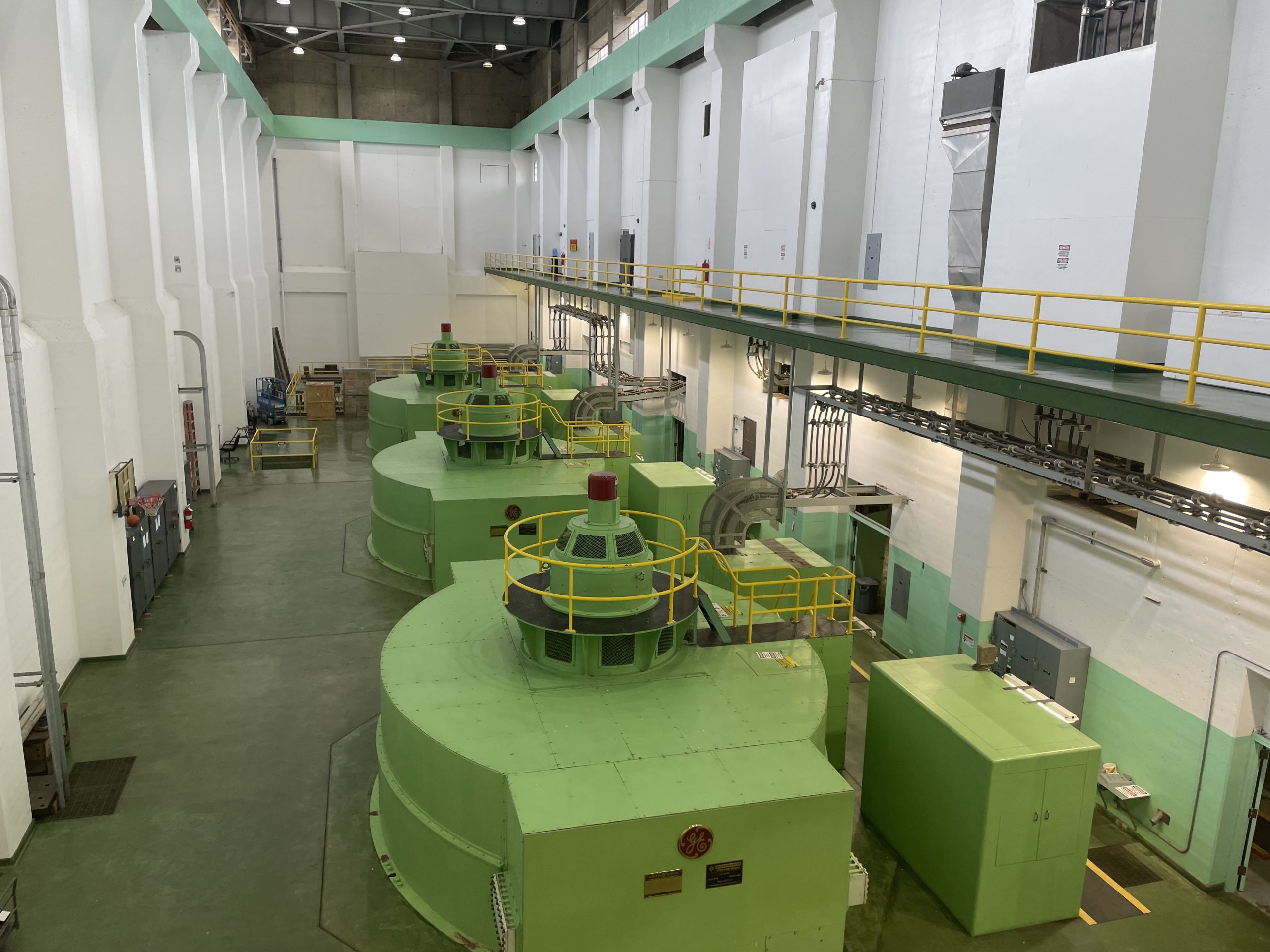 Falcon Dam Power Plant Allis-Chalmers hydraulic turbines with GE 10,500 kW generators