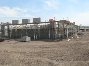Building the exterior walls of the new USIBWC Nogales Field Office in 2011