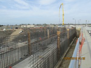 Reinforcing walls of 3 additional sedimentation tanks under construction for the SBIWTP in 2016