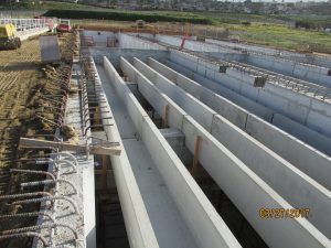Construction of effluent launders for new sedimentation tanks at SBIWTP in 2017