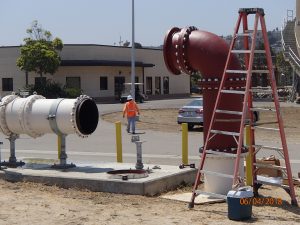Modification of 24" DI equalization tank flow meter piping in 2018